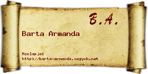 Barta Armanda névjegykártya